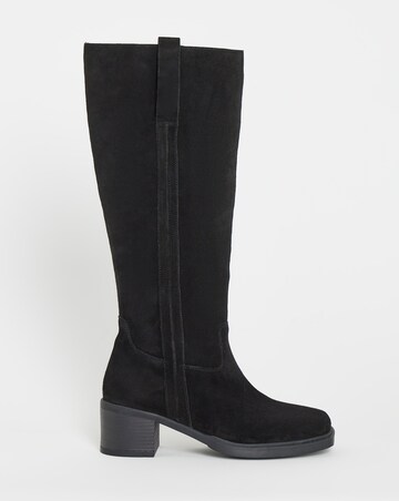 Winnie Suede Low Block Heel Knee High Boots - Standard Fit (D) & Standard Calf