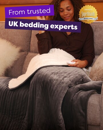 Slumberdown Cosy & Snug Sherpa Fleece Heated Throw