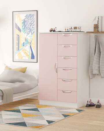 Haydn Ready Assembled 1 Door 5 Drawer Kids Wardrobe - Kids