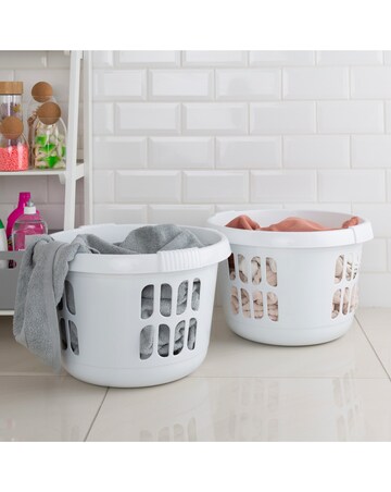 Wham Casa Round Plastic Laundry Baskets Set of 2