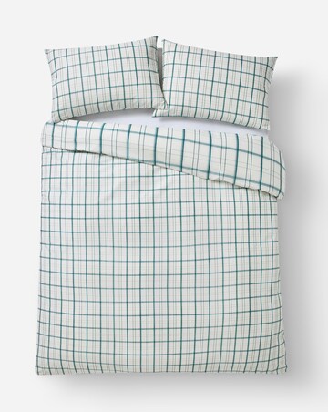 Painted Check Cotton Blend Reversible Duvet Cover Set