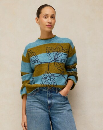 White Stuff Emma Embroidery Stripe Jumper