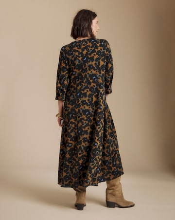 Julipa Printed Button Down Jersey Midi Dress