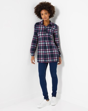 Joe Browns Collared Checked Print Jersey Tunic Top