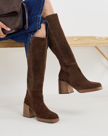 Jodi Leather Platform Knee High Boots - Standard Fit (D) & Standard Calf