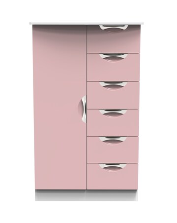 Haydn Ready Assembled 1 Door 5 Drawer Kids Wardrobe - Kids