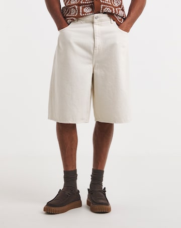 Only & Sons Carl Loose Denim Shorts - Cream