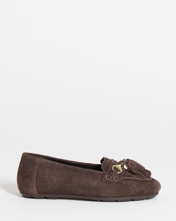 Heavenly Soles Prague Suede Diving Moccasin - Wide Fit (E)