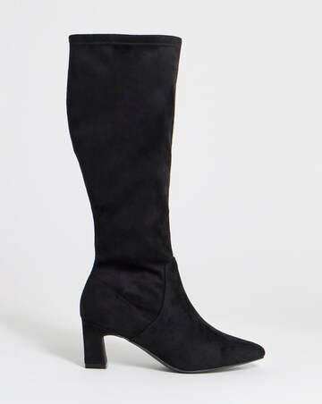 Shona Pointed Toe Knee High Sock Boots - Wide Fit (E) & Standard Calf