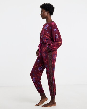 Figleaves Celestial Floral Contrast Leopard Lounge Set
