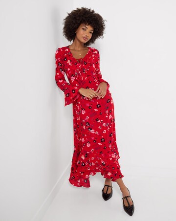 Joe Browns Phoebe Long Sleeve Ruffle Maxi Dress