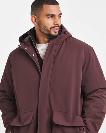 Burgundy Smart Padded Mid Length Parka