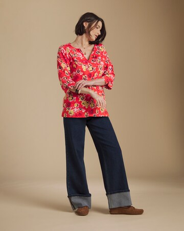 Julipa Petite Cotton Notch Neck Pocket Tunic