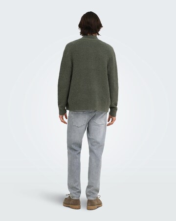 Only & Sons Dale Relaxed Long Sleeve Knit Cardigan - Grey