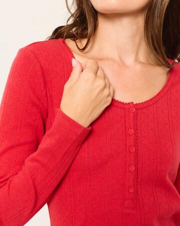 FatFace Hattie Red Henley Pyjama Top