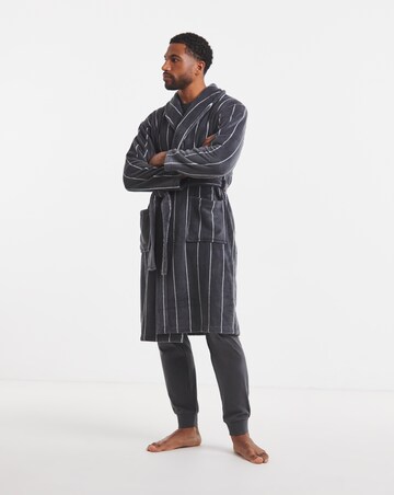 Stripe Fleece Dressing Gown