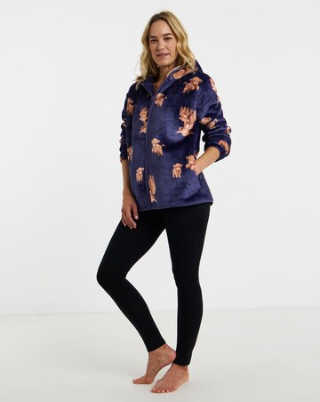 Pretty Secrets Highland Cow Zip Up Lounge Cardigan