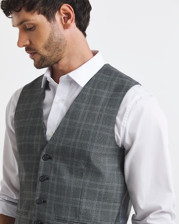 Charcoal Check Regular Fit Waistcoat