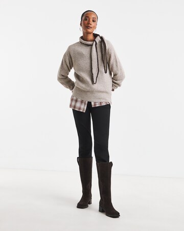Tie Neck Whipstitch Jumper