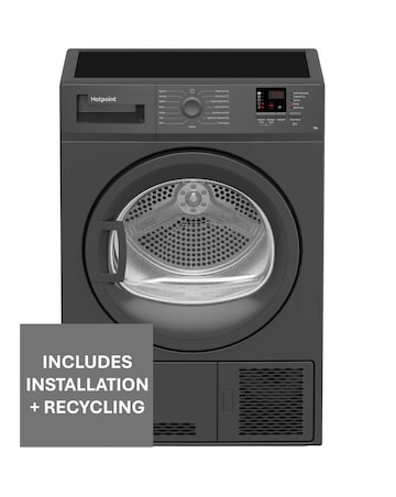 Hotpoint C HD C82 GGGD UK Condenser Tumble Dryer 8kg Graphite + Install