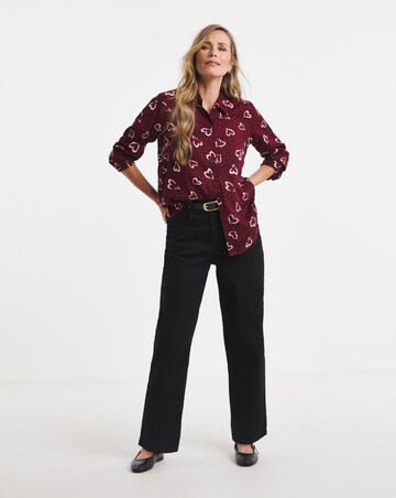 Heart Print Printed Long Sleeve Shirt