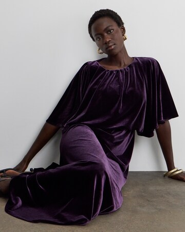Joanna Hope Velour Cape Maxi Dress