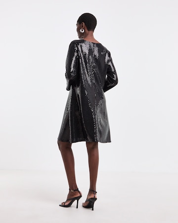 Hotfix V Neck Shift Dress