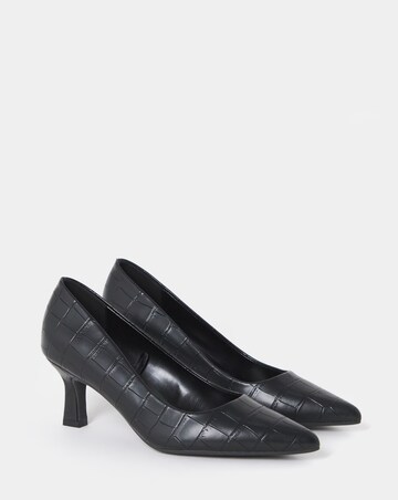 Heavenly Soles Kirsten Pointed Toe Court Shoes - Wide Fit (E)