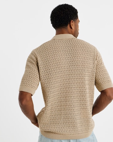 Only & Sons Nyle Crochet Polo - Natural