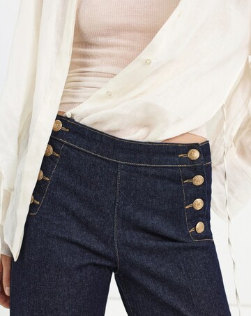 Mango Emily Wide Leg Jean with Side Buttons