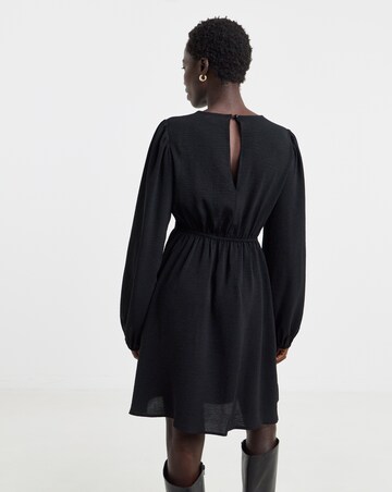 Lace Insert Long Sleeve Shift Dress