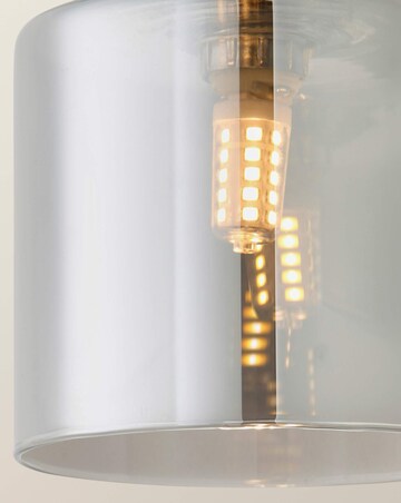 ValueLights Demi Brushed Chrome Smoke Glass Cup Wall Light