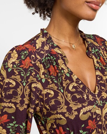 Joe Browns Elegant Leaves Long Sleeve Jersey Midi Dress