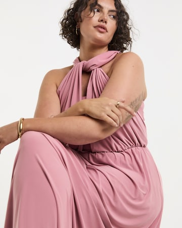 Pink Multi-Ways To Wear Maxi Bridesmaid Dress