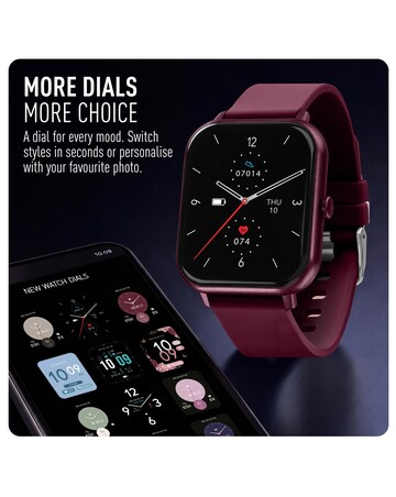 Reflex Active Nexus Silicone Strap Smart Watch - Burgundy