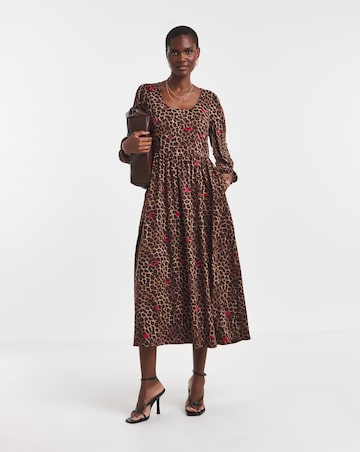 Leopard Print Corset Seam Dress