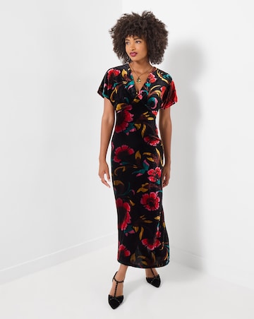 Joe Browns Exquisite Florals V- Neck Velour Dress