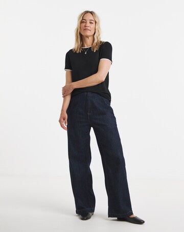 Black And White Ringer Short Sleeve T-Shirt