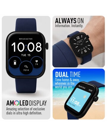 Reflex Active Spectre Silicone Strap Smart Watch - Navy