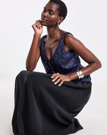 Navy Sequin Vest