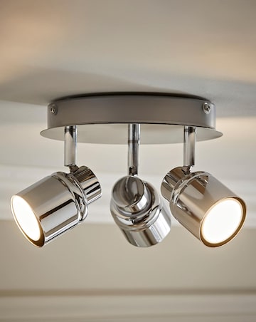 ValueLights Benton IP44 Chrome 3-Way Round Ceiling Spotlight