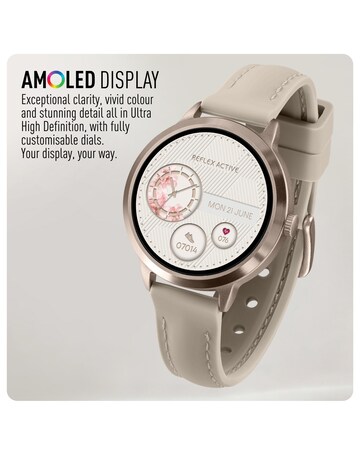 Reflex Active Spectre AMOLED Silicone Strap Smart Watch - Mink