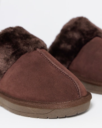 Albza Suede Closed Toe Slippers - Wide Fit (E)