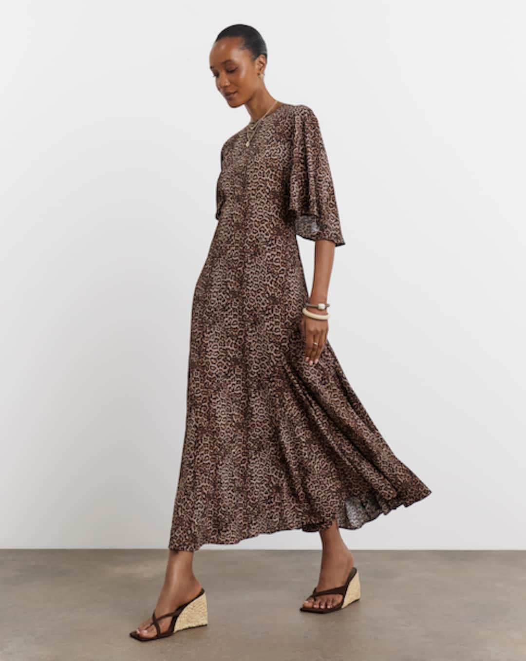 joanna hope animal print maxi dress Joanna Hope - - Joanna Hope BROWN Animal Print Maxi Dress