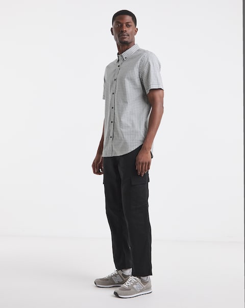 Linen Blend Fully Elasticated Cargo Trouser