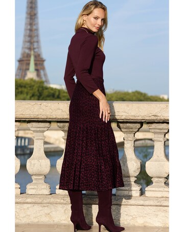 Sosandar Animal Print Two Part Knitted Midi Dress