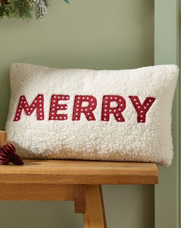 Catherine Lansfield Merry Christmas Boucle Cushion