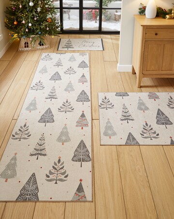 Christmas Trees Washable Runner
