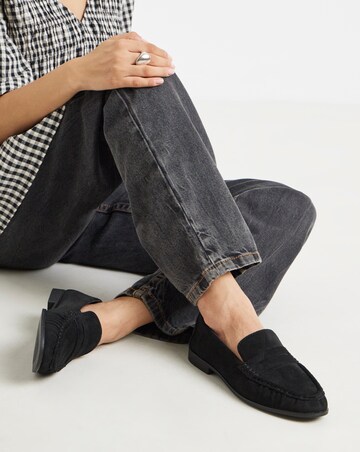 Palmer Puckered Flat Loafer Shoes - Wide Fit (E)