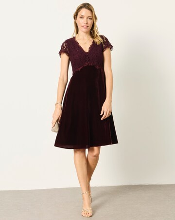Fatface Thea Lace And Velvet Dress